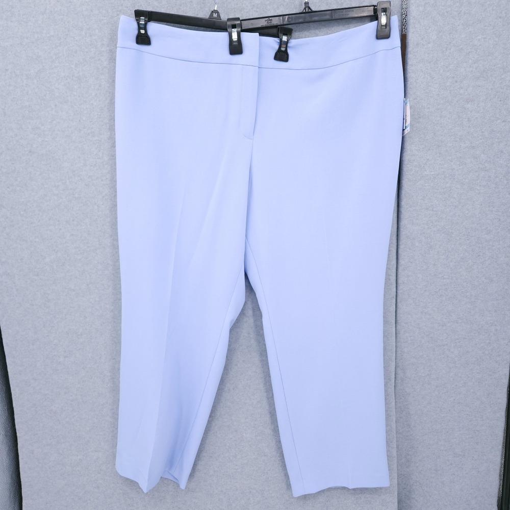 Kasper Straight Leg Stretch Ankle Pants California Sky Blue Womens 20W